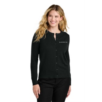 Women's Port Authority® Women's Cardigan Sweater<br><br>XX-LARGE<BR>Black • White imprint