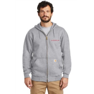 Carhartt ® Midweight Hooded Zip-Front Sweatshirt<BR><BR>XXX-LARGE<BR>Grey • Red imprint
